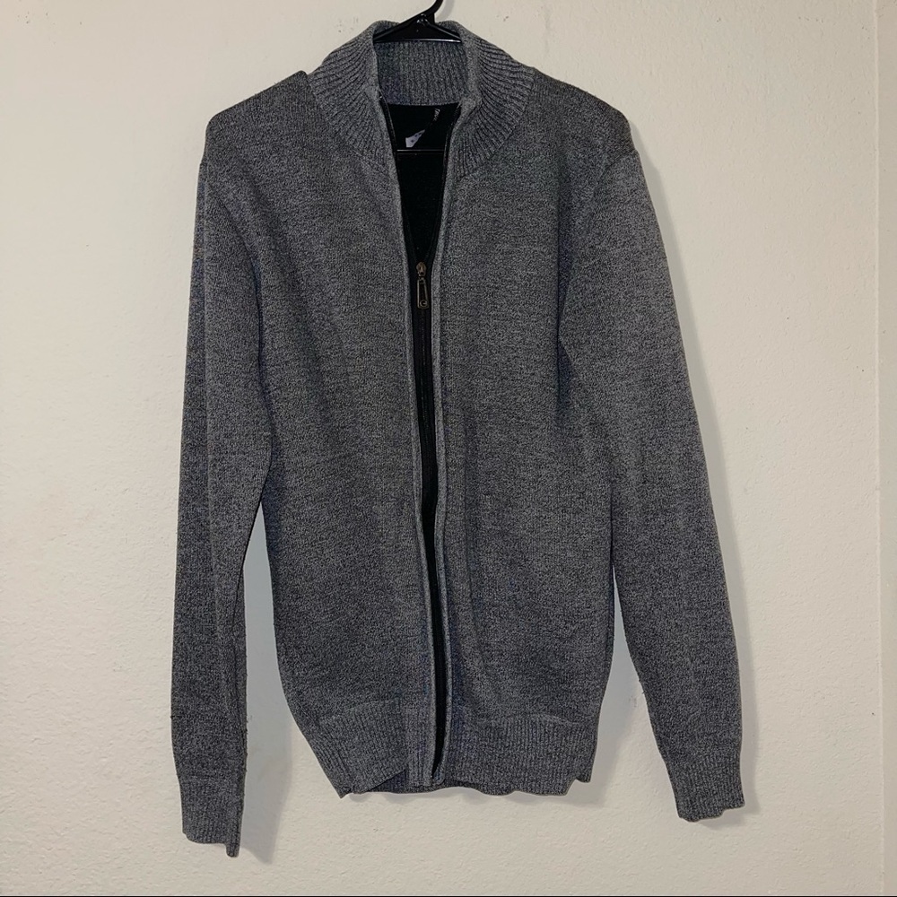 True Rock Gray Cardigan Solid Sweater - image 2